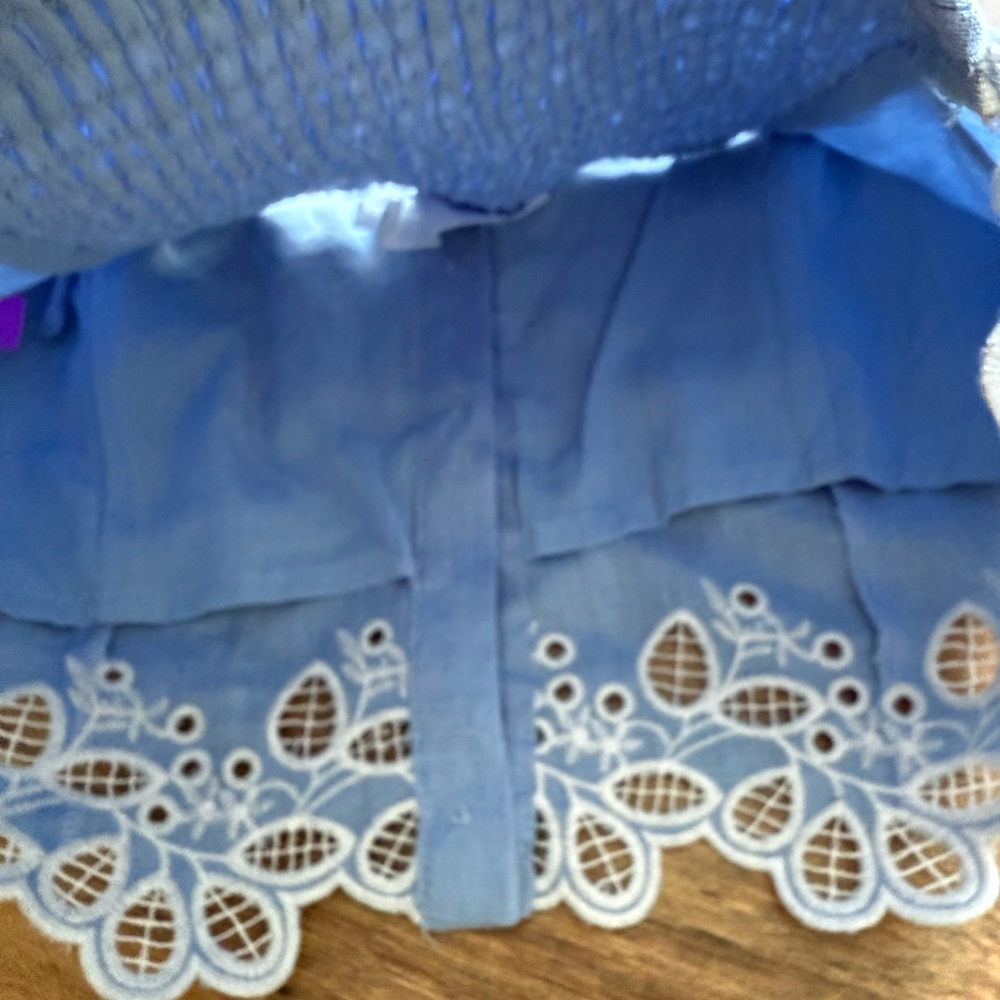 Astr Light Blue Kiya Eyelet-Hem Tie-Shoulder Cropped Cami small - Picture 7 of 9